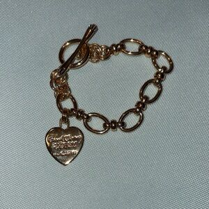 Juicy Couture Gold Heart Charm Bracelet